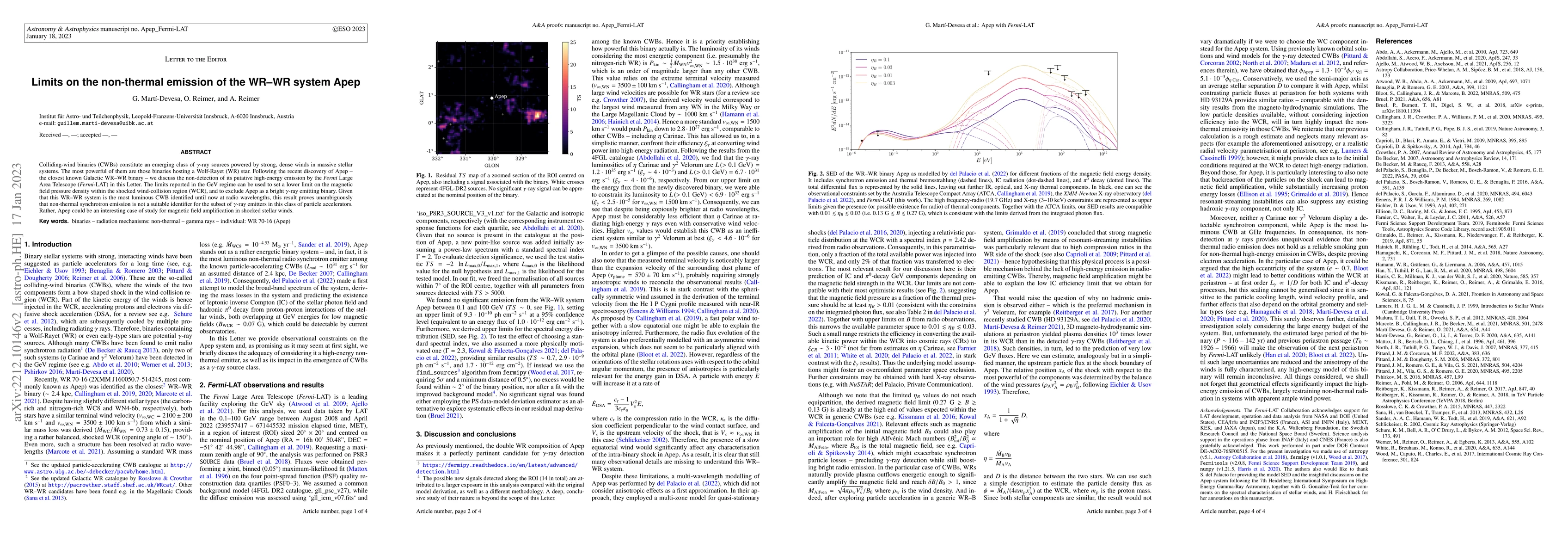 Thumbnail for Limits on the non-thermal emission of the WR-WR system Apep