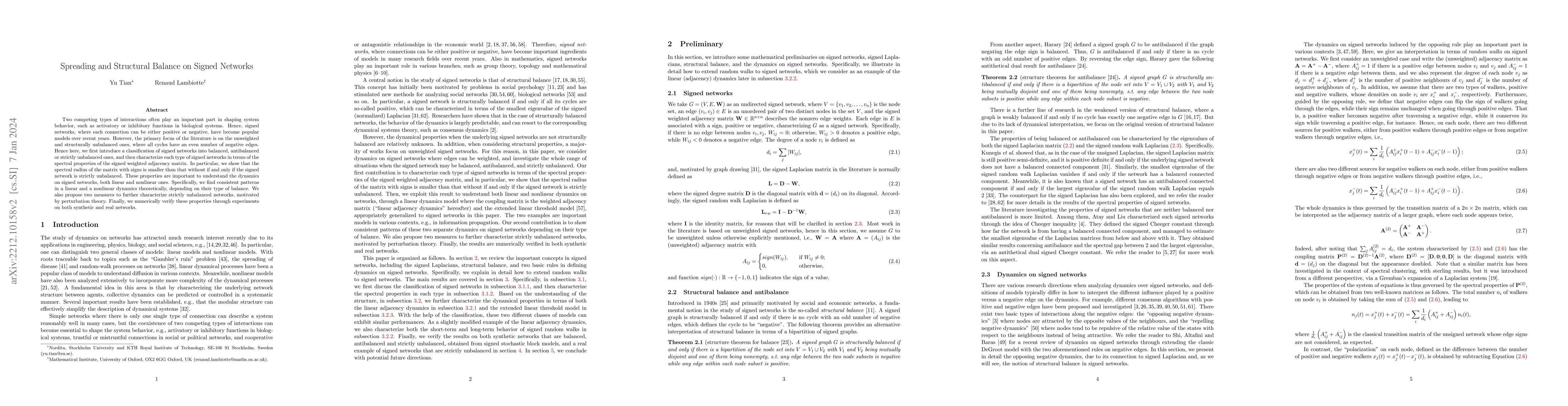 Thumbnail for Spreading and Structural Balance on Signed Networks