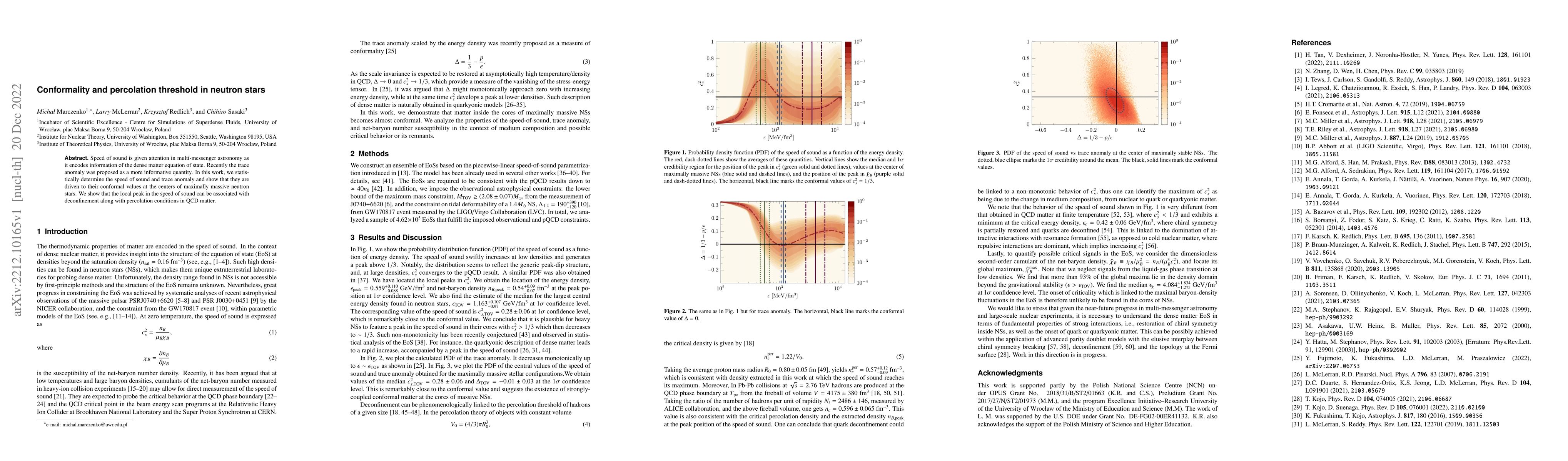Thumbnail for Conformality and percolation threshold in neutron stars