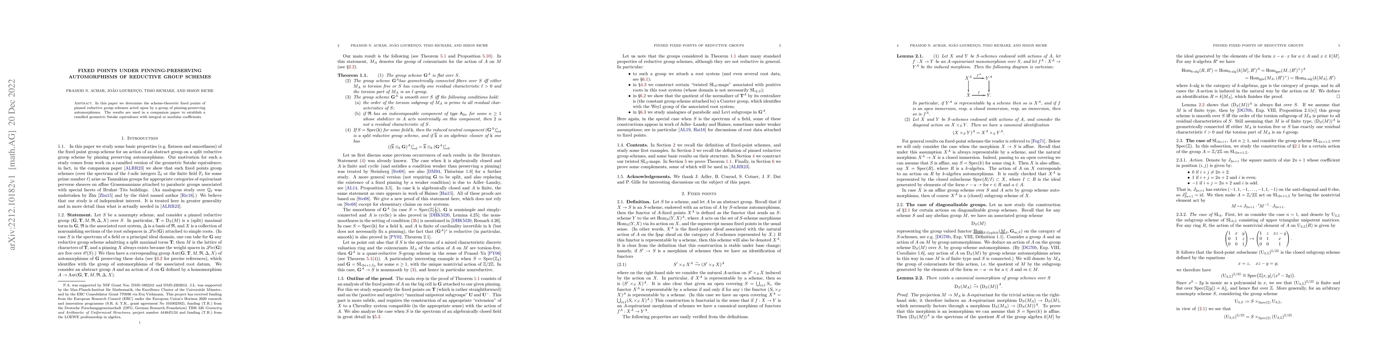 Thumbnail for Fixed points under pinning-preserving automorphisms of reductive group
  schemes