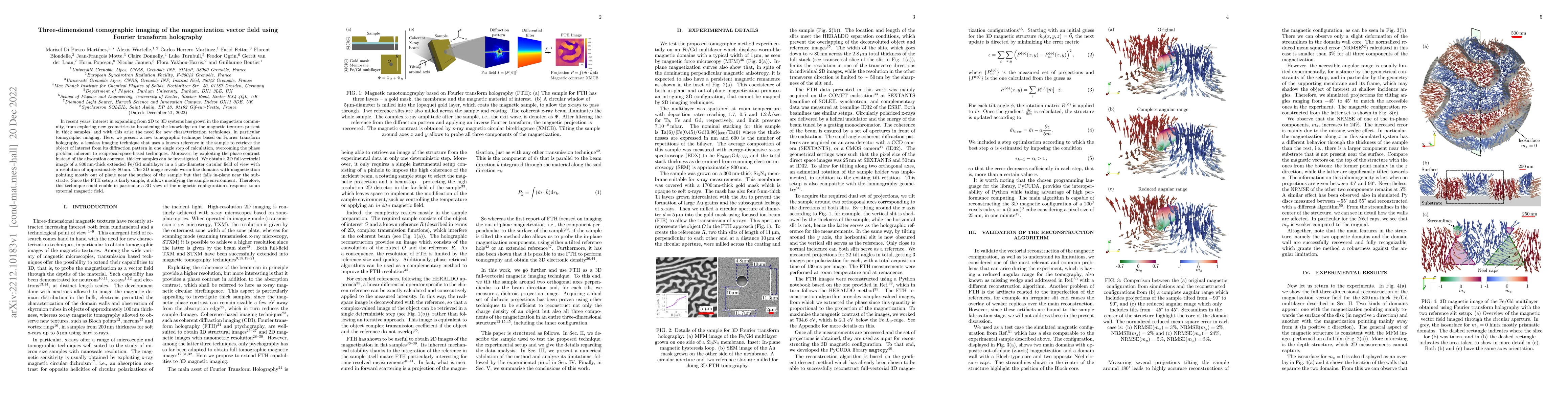 Thumbnail for Three-dimensional tomographic imaging of the magnetization vector field
  using Fourier transform holography