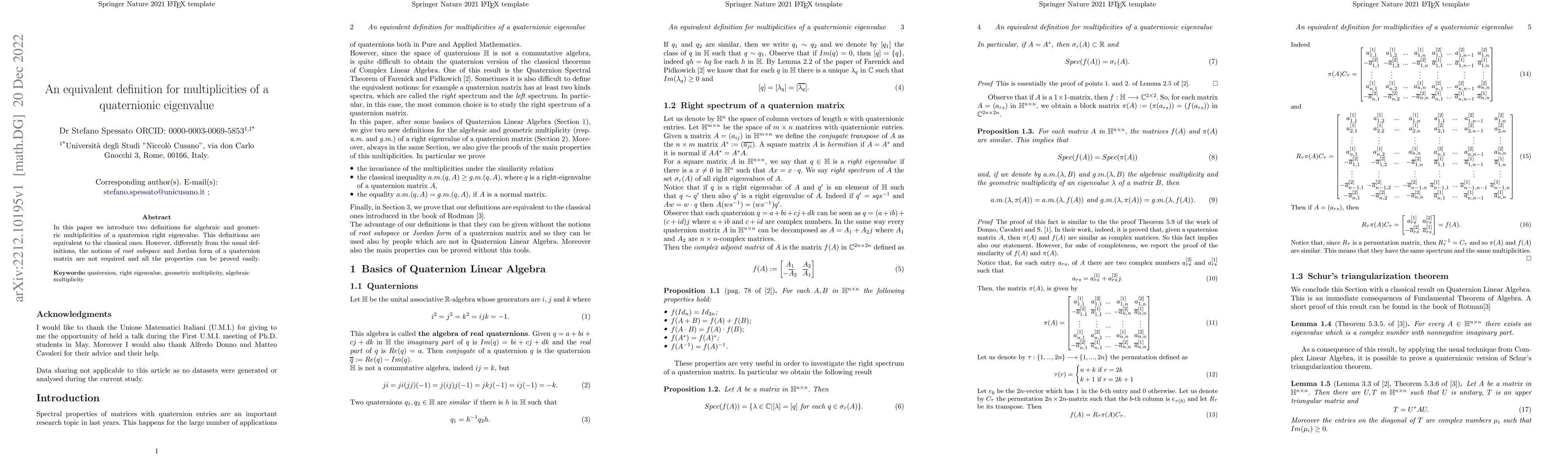 Thumbnail for An equivalent definition for multiplicities of a quaternionic eigenvalue