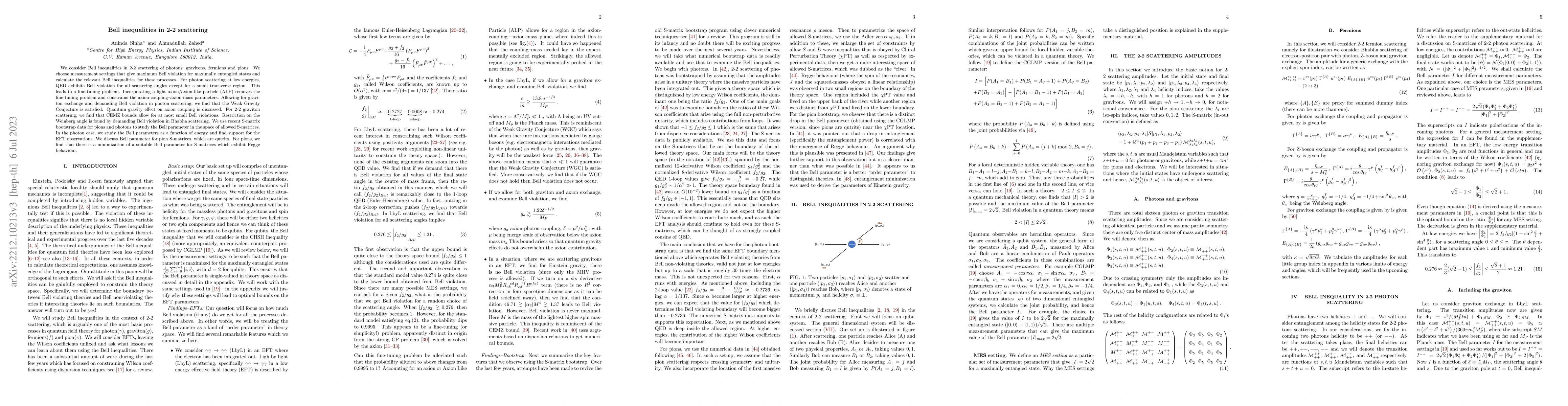 Thumbnail for Bell inequalities in 2-2 scattering