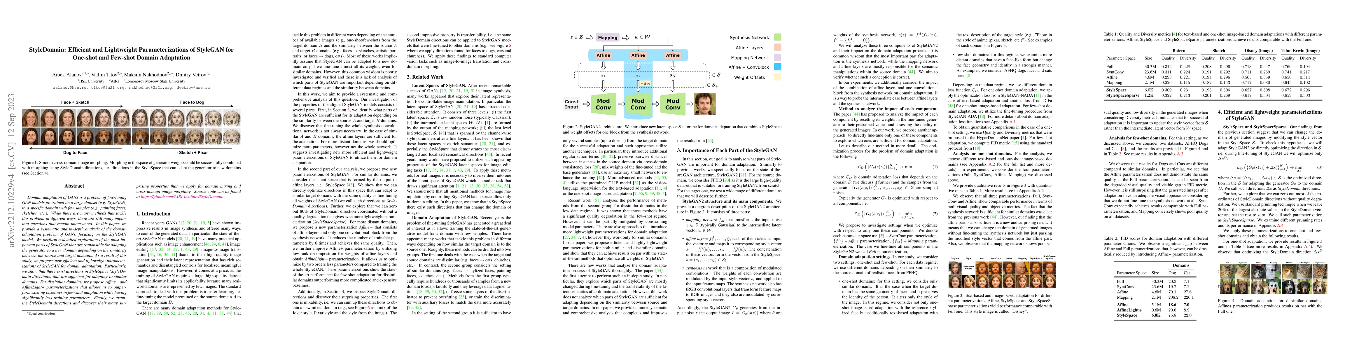 Thumbnail for StyleDomain: Efficient and Lightweight Parameterizations of StyleGAN for
  One-shot and Few-shot Domain Adaptation