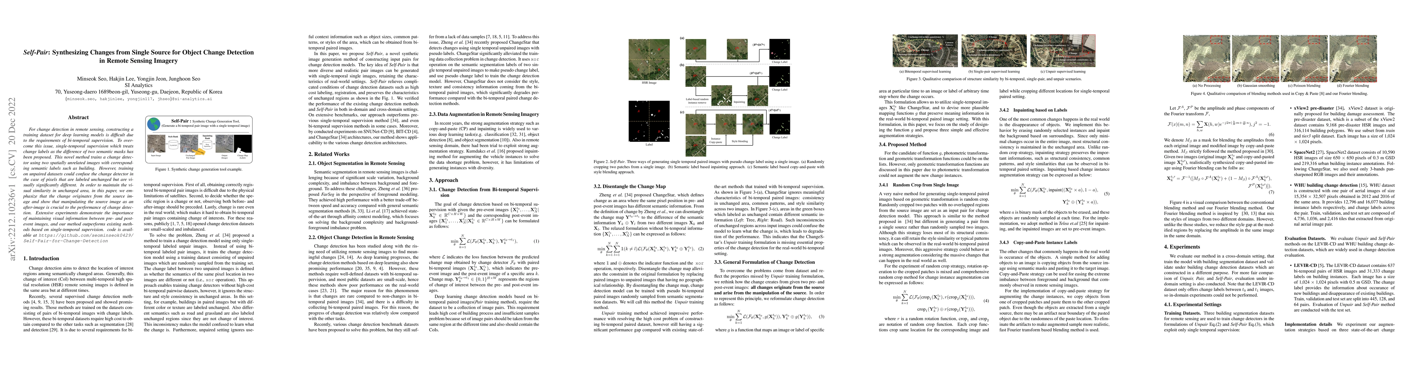 Thumbnail for Self-Pair: Synthesizing Changes from Single Source for Object Change
  Detection in Remote Sensing Imagery