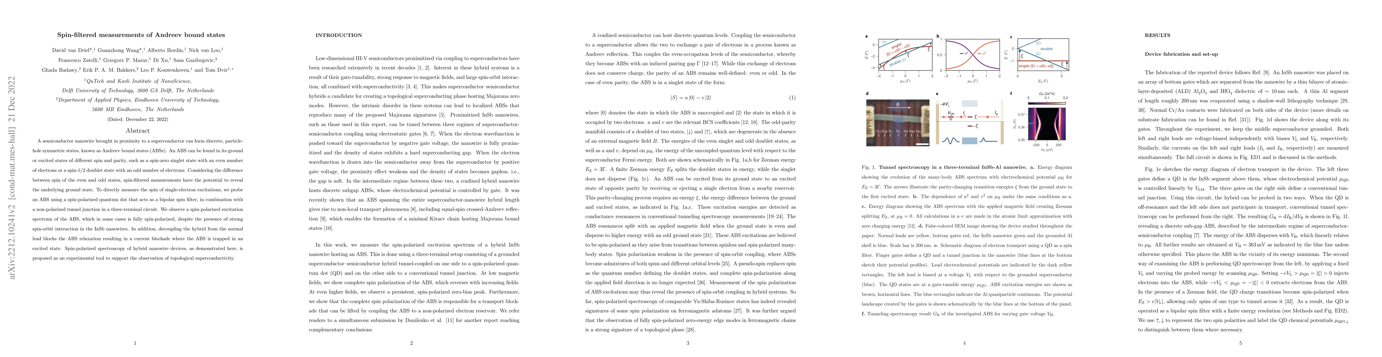 Thumbnail for Spin-filtered measurements of Andreev bound states
