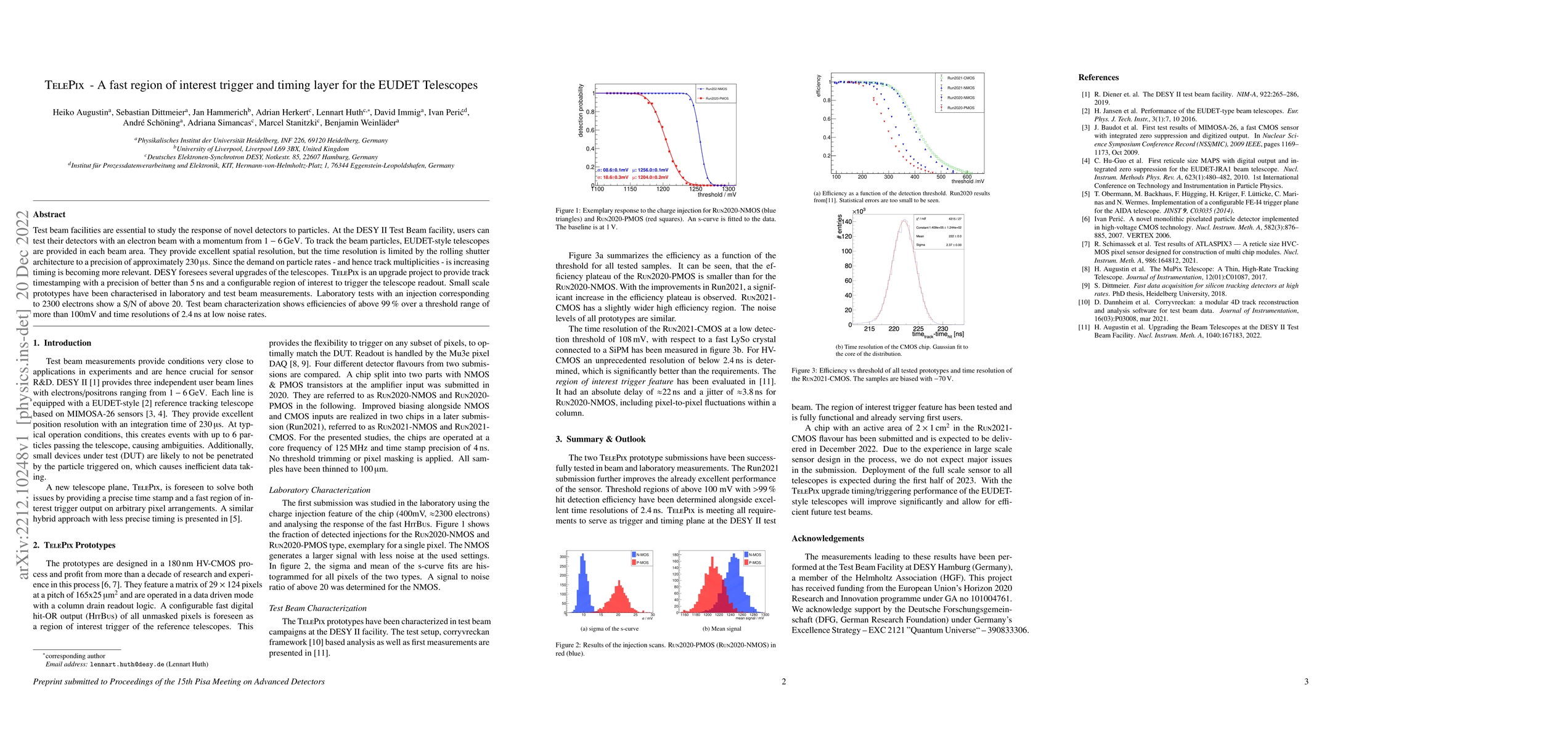 Thumbnail for TelePix -- A fast region of interest trigger and timing layer for the
  EUDET Telescopes