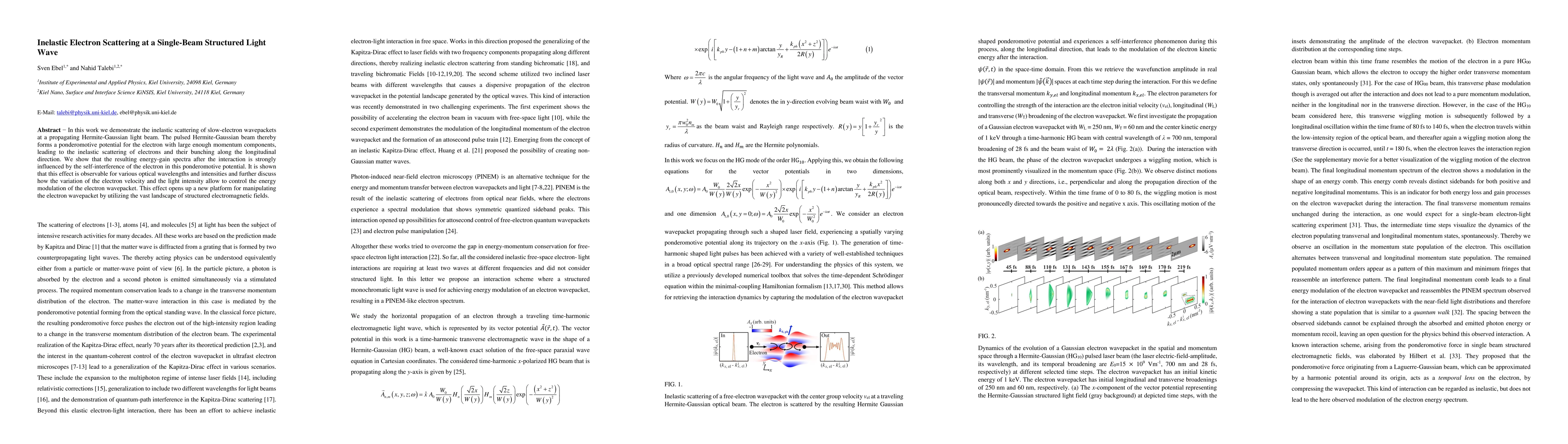 Thumbnail for Inelastic Electron Scattering at a Single-Beam Structured Light Wave