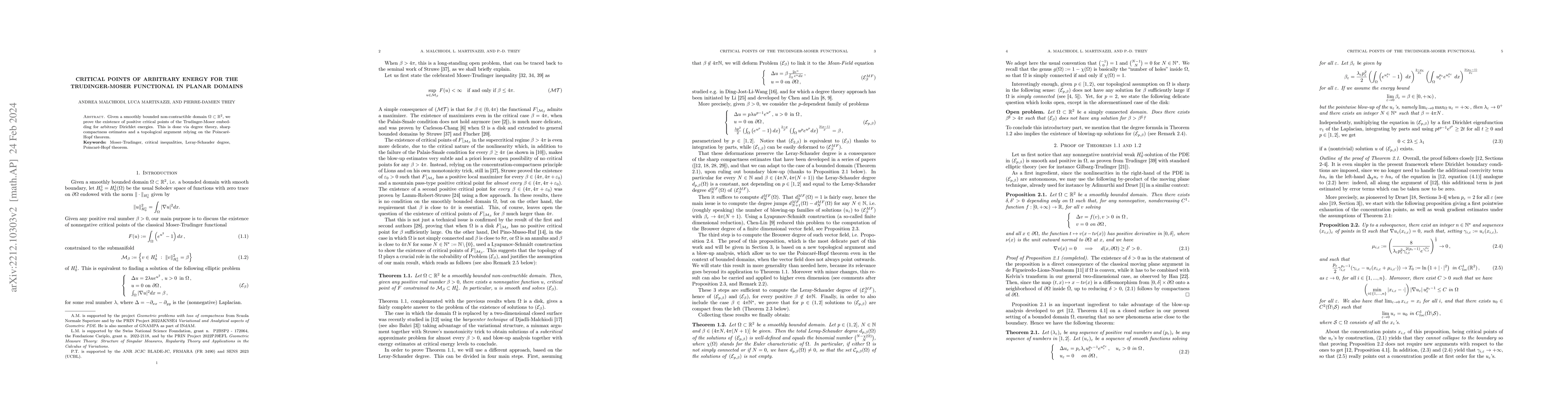 Thumbnail for Critical points of arbitrary energy for the Trudinger-Moser functional
  in planar domains