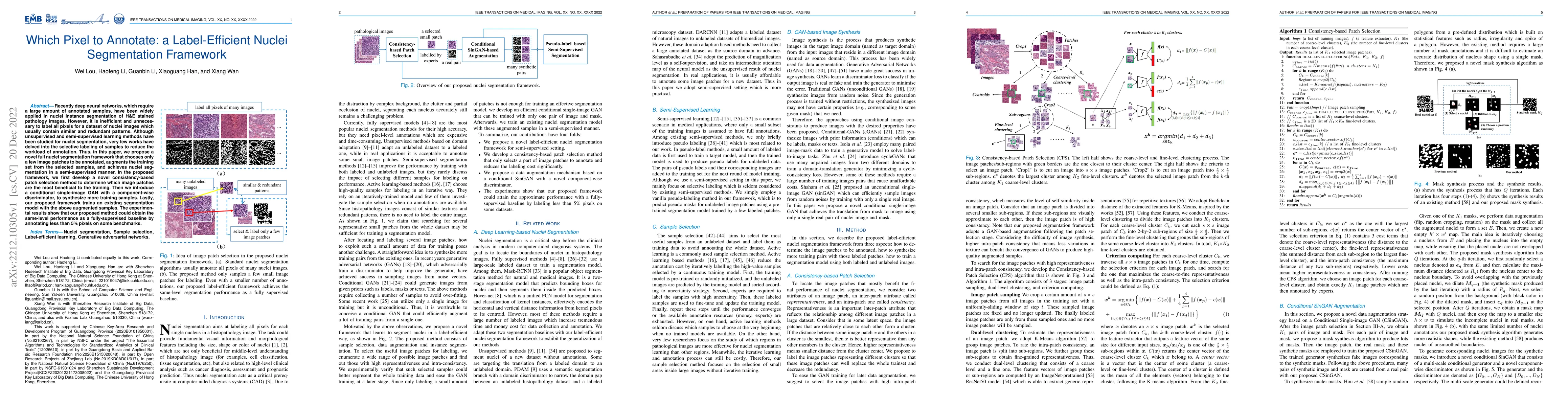 Thumbnail for Which Pixel to Annotate: a Label-Efficient Nuclei Segmentation Framework