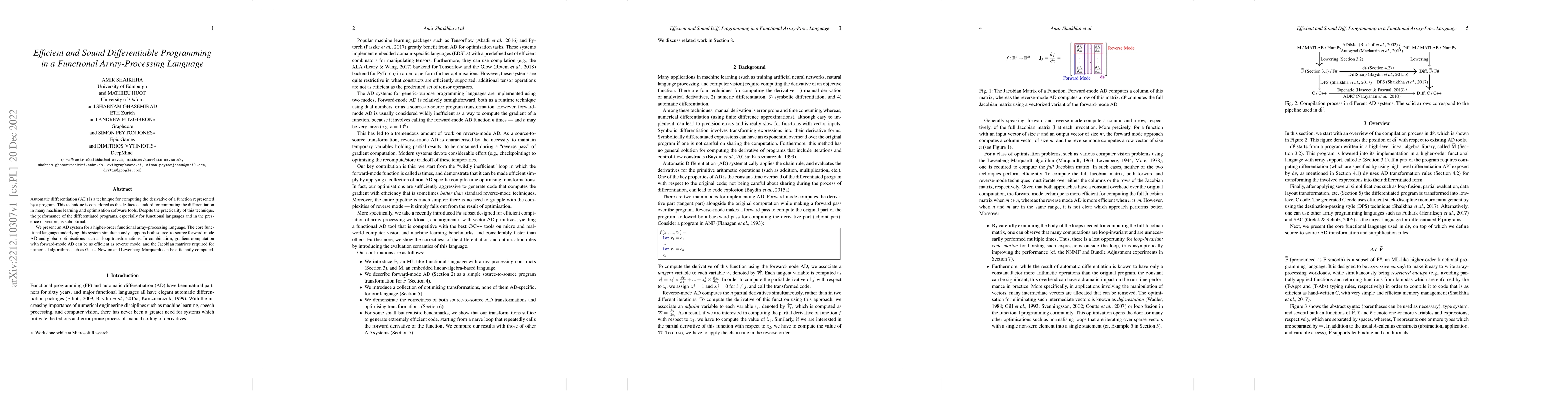 Thumbnail for Efficient and Sound Differentiable Programming in a Functional
  Array-Processing Language