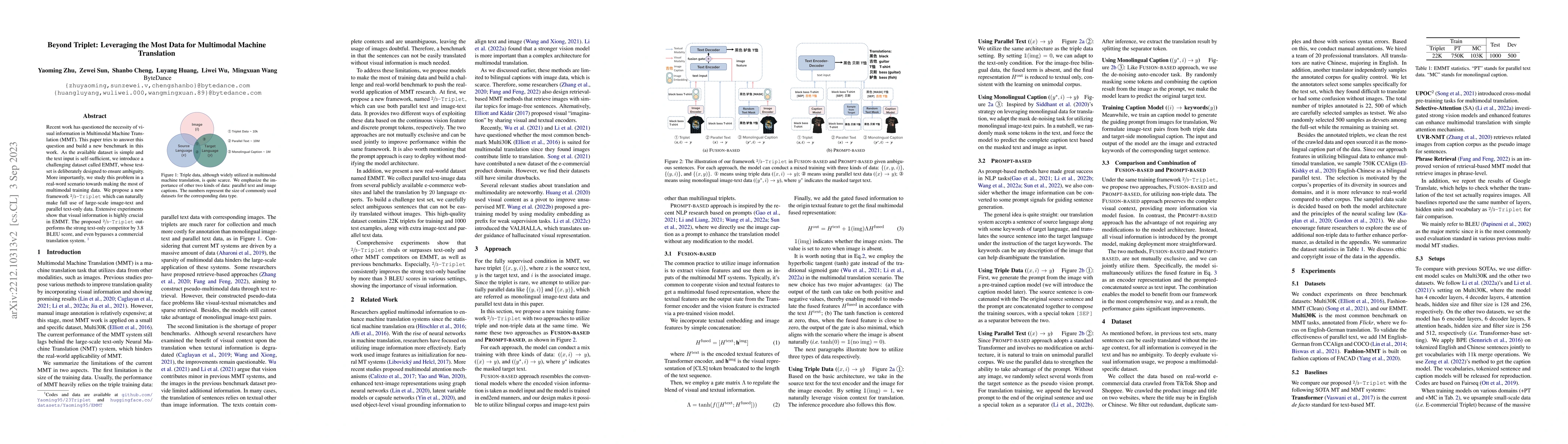 Thumbnail for Beyond Triplet: Leveraging the Most Data for Multimodal Machine
  Translation