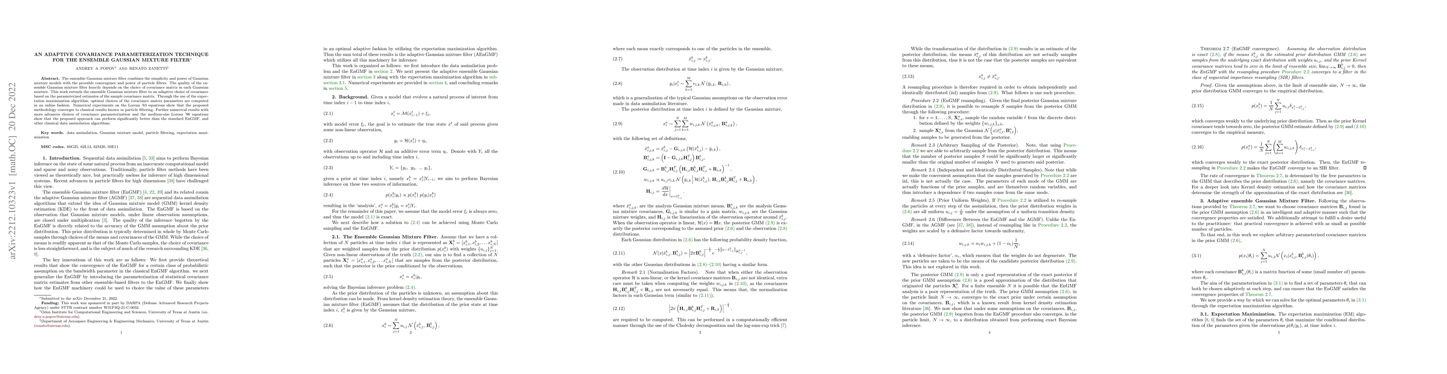 Thumbnail for An Adaptive Covariance Parameterization Technique for the Ensemble
  Gaussian Mixture Filter