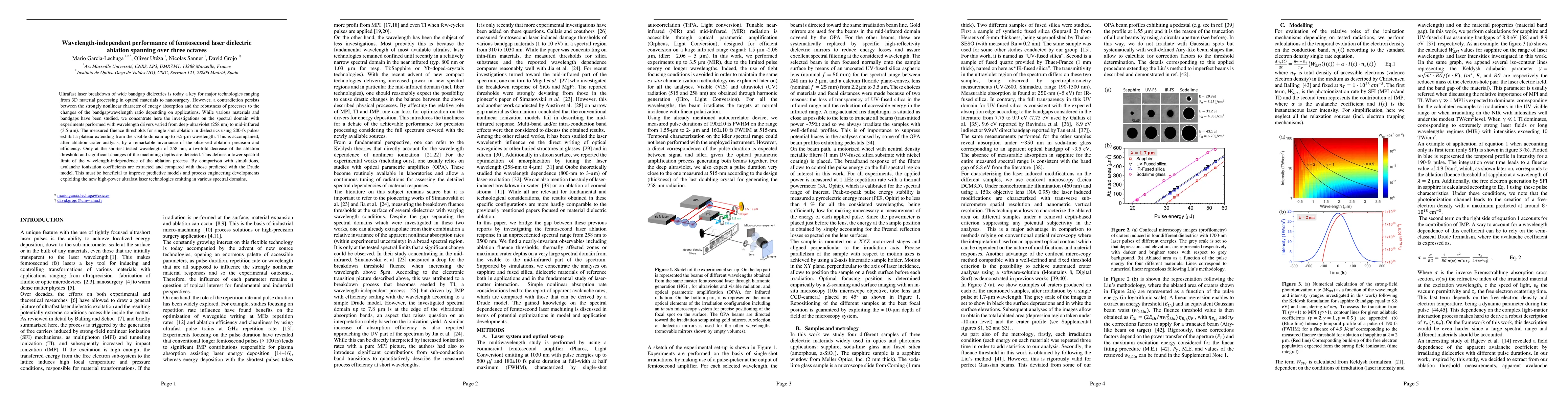 Thumbnail for Wavelength-independent performance of femtosecond laser dielectric
  ablation spanning over three octaves