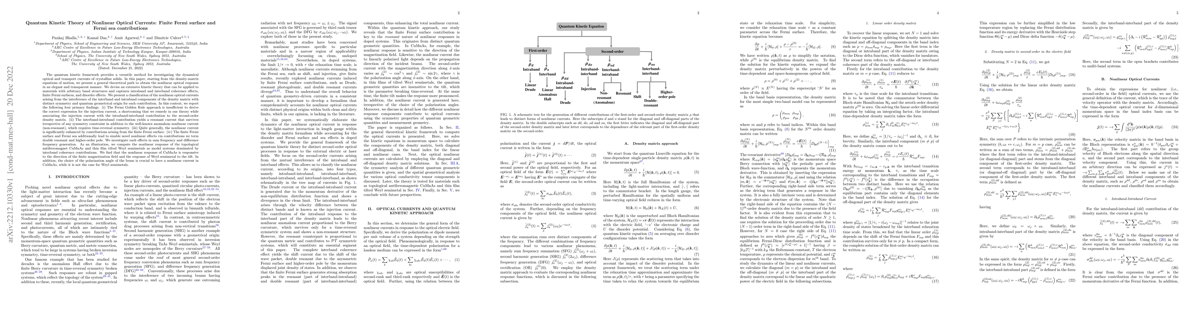Thumbnail for Quantum Kinetic Theory of Nonlinear Optical Currents: Finite Fermi
  surface and Fermi sea contributions