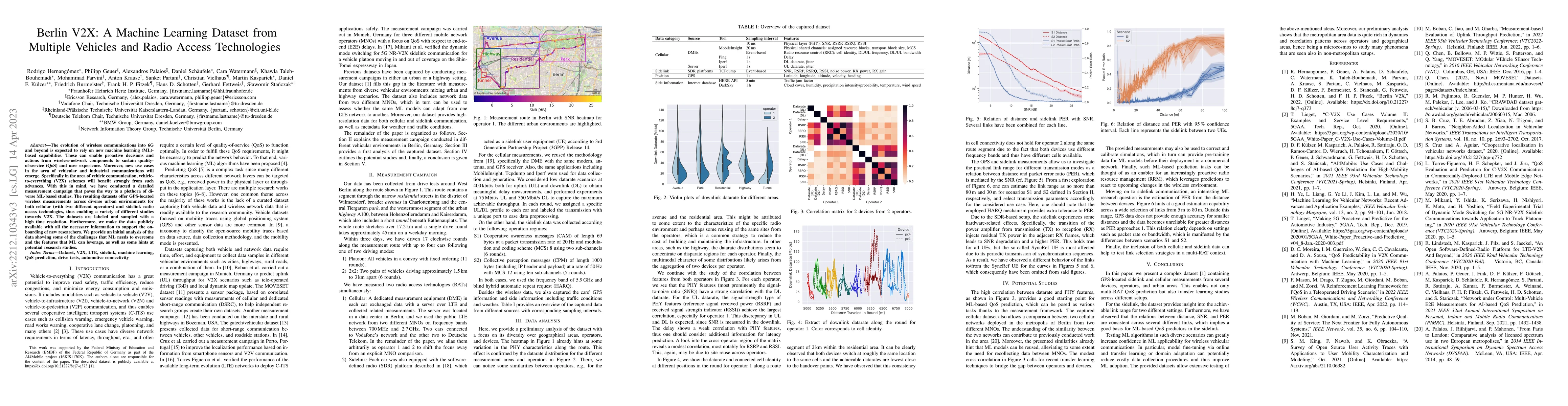 Thumbnail for Berlin V2X: A Machine Learning Dataset from Multiple Vehicles and Radio
  Access Technologies