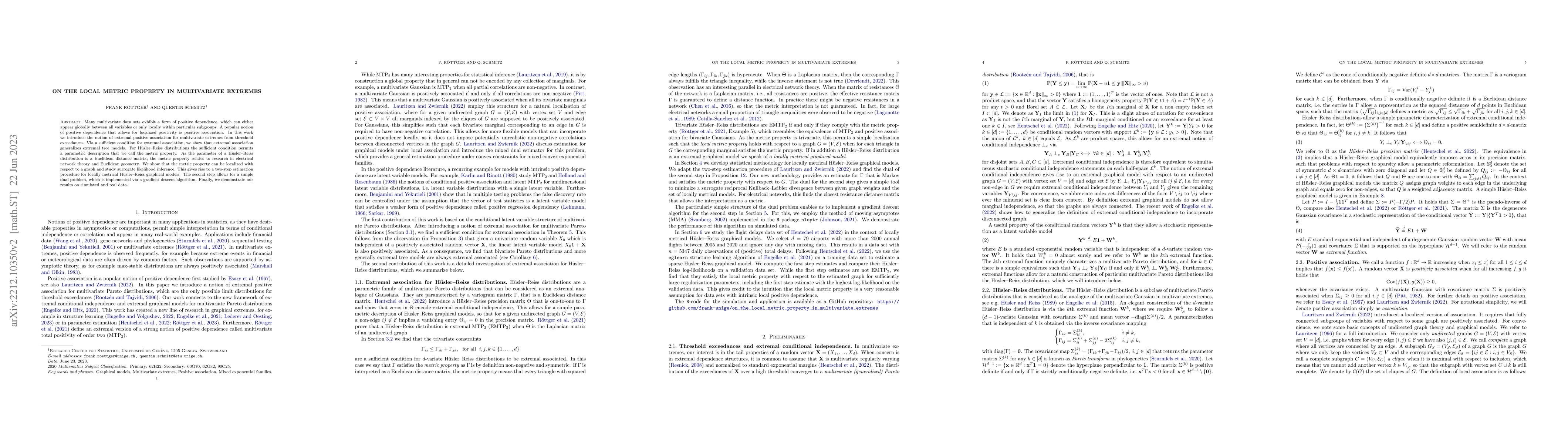 Thumbnail for On the local metric property in multivariate extremes