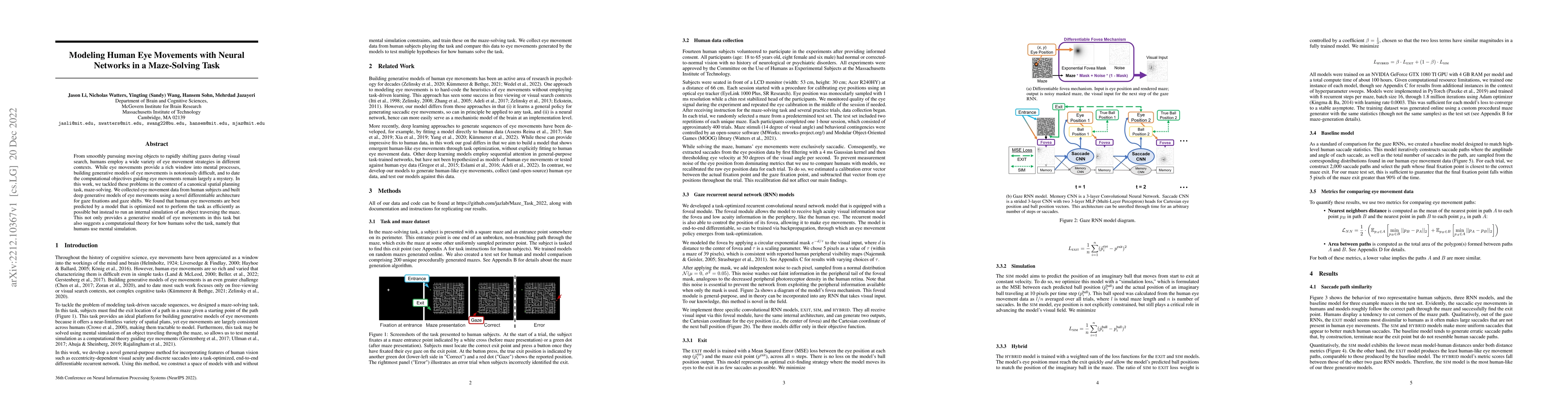 Thumbnail for Modeling Human Eye Movements with Neural Networks in a Maze-Solving Task