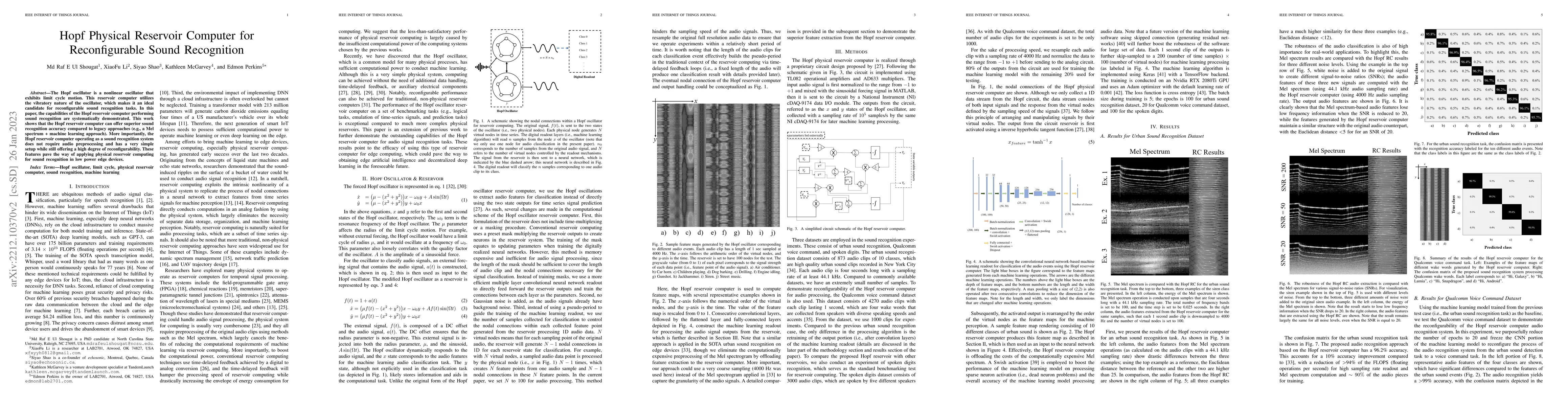 Thumbnail for Hopf Physical Reservoir Computer for Reconfigurable Sound Recognition