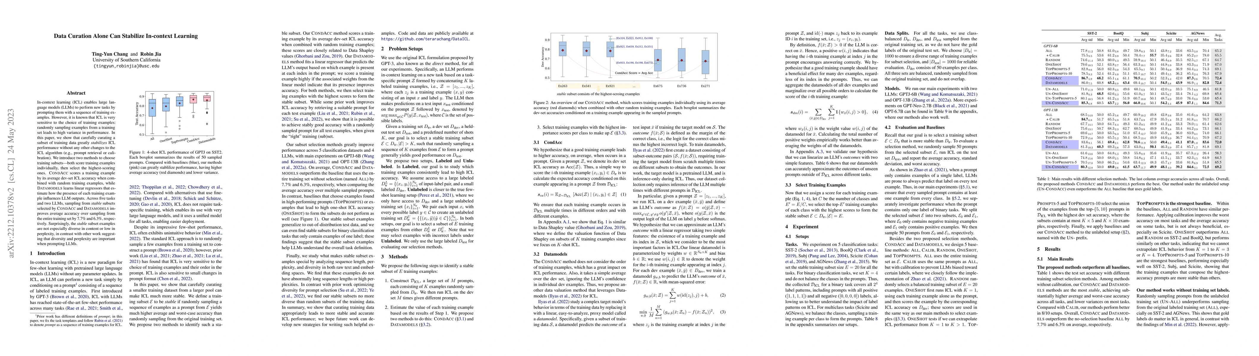 Thumbnail for Data Curation Alone Can Stabilize In-context Learning