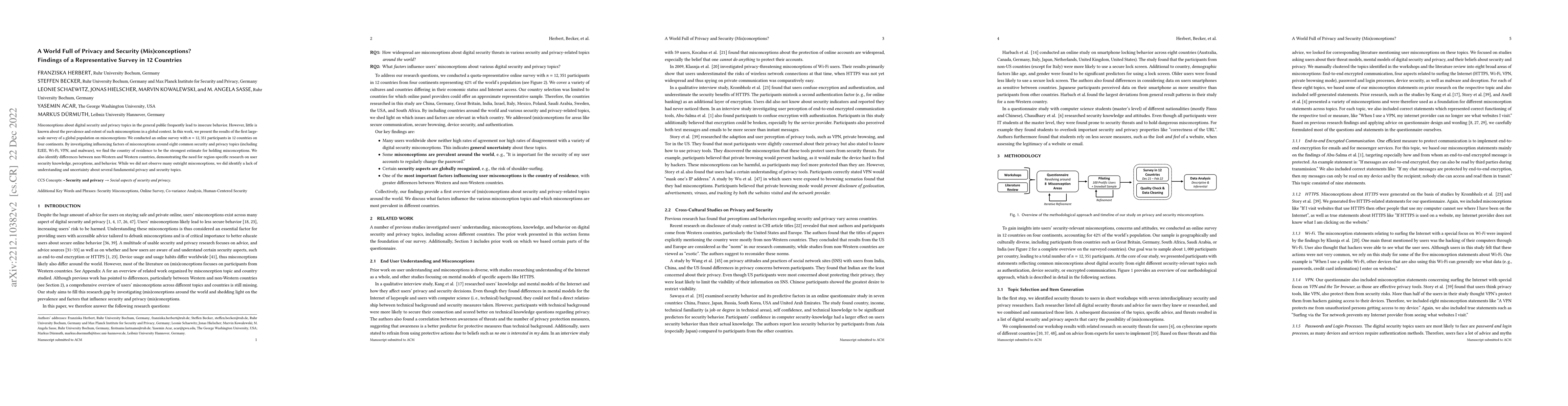 Thumbnail for A World Full of Privacy and Security (Mis)conceptions? Findings of a
  Representative Survey in 12 Countries