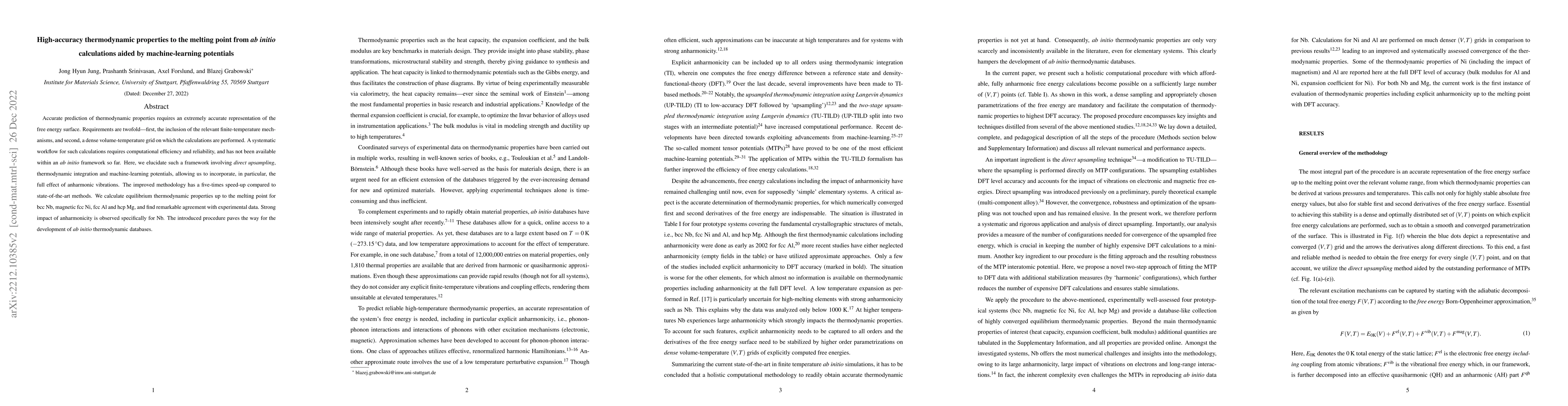 Thumbnail for High-accuracy thermodynamic properties to the melting point from ab
  initio calculations aided by machine-learning potentials
