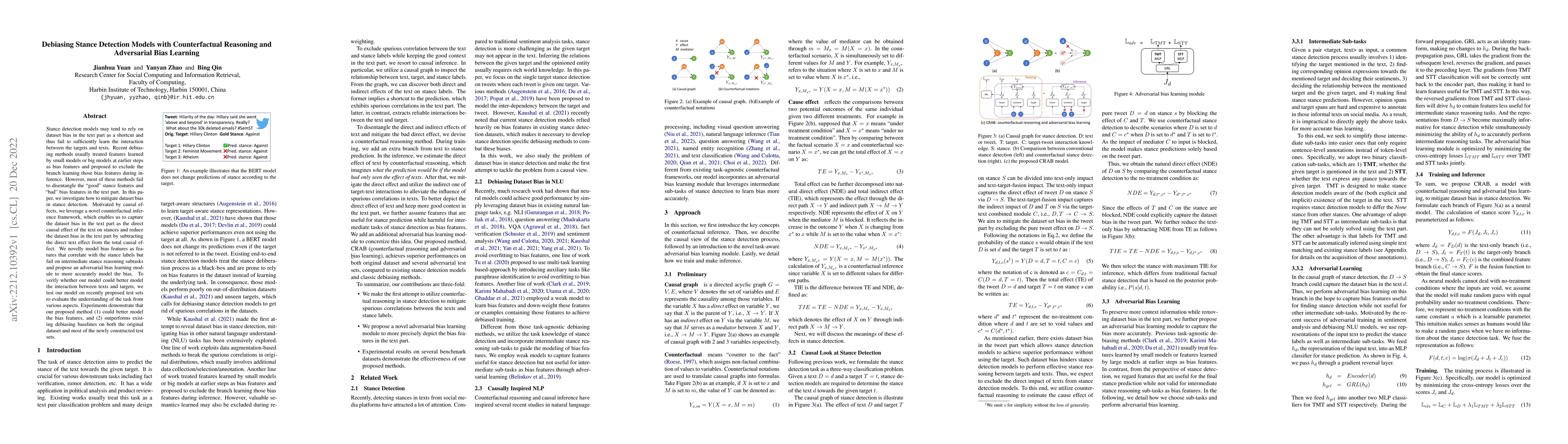 Thumbnail for Debiasing Stance Detection Models with Counterfactual Reasoning and
  Adversarial Bias Learning