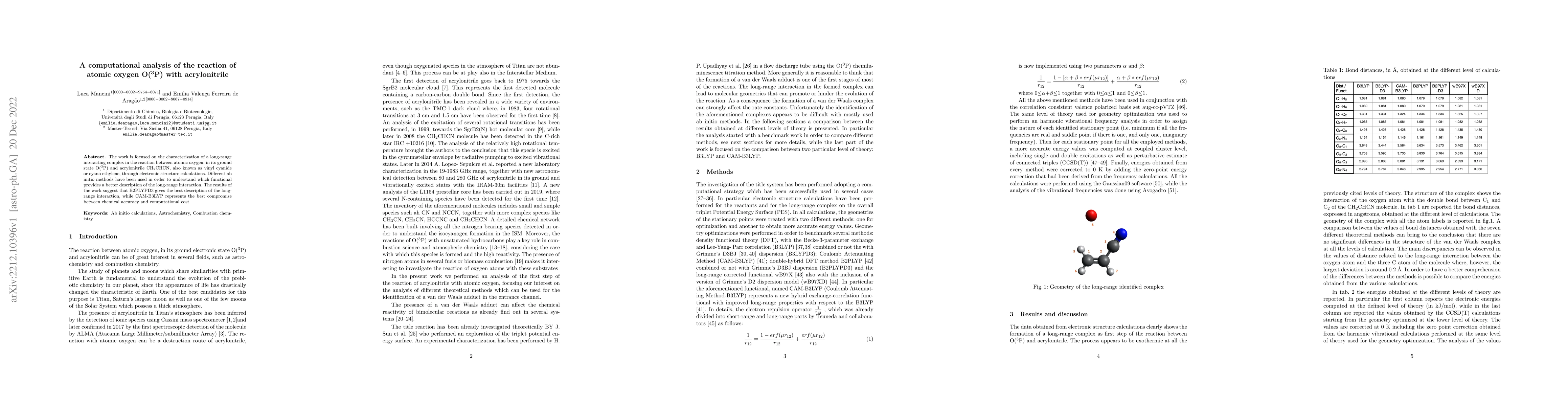 Thumbnail for A computational analysis of the reaction of atomic oxygen O(3P) with
  acrylonitrile