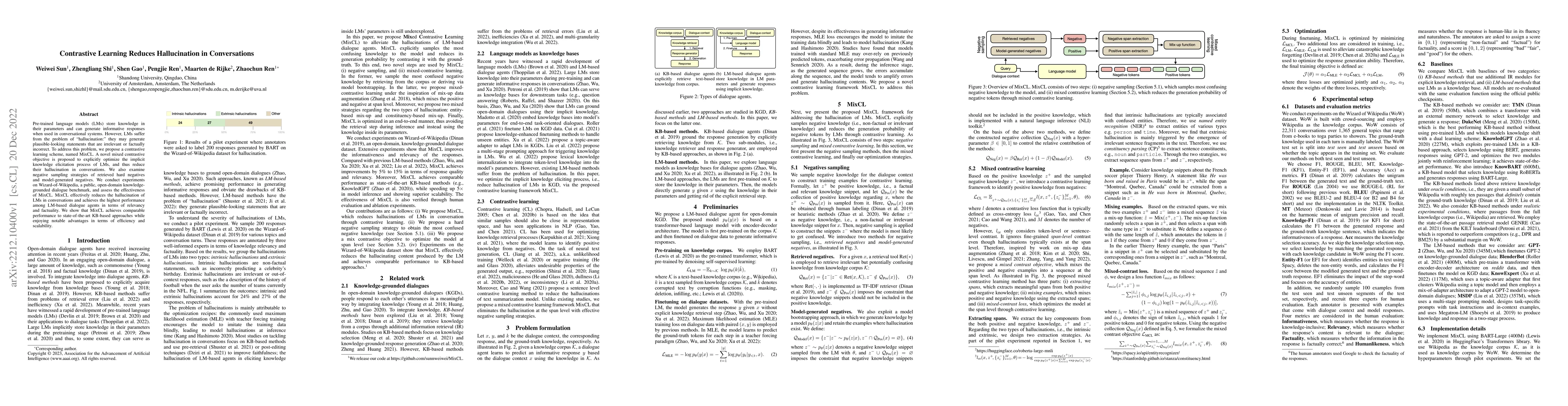Thumbnail for Contrastive Learning Reduces Hallucination in Conversations