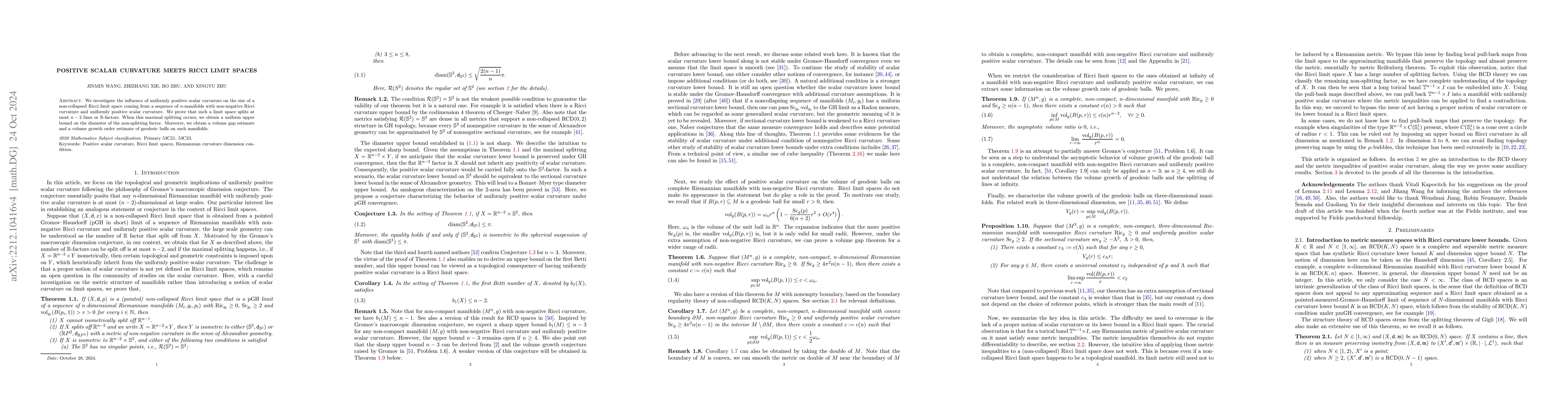 Thumbnail for Positive Scalar Curvature Meets Ricci Limit Spaces