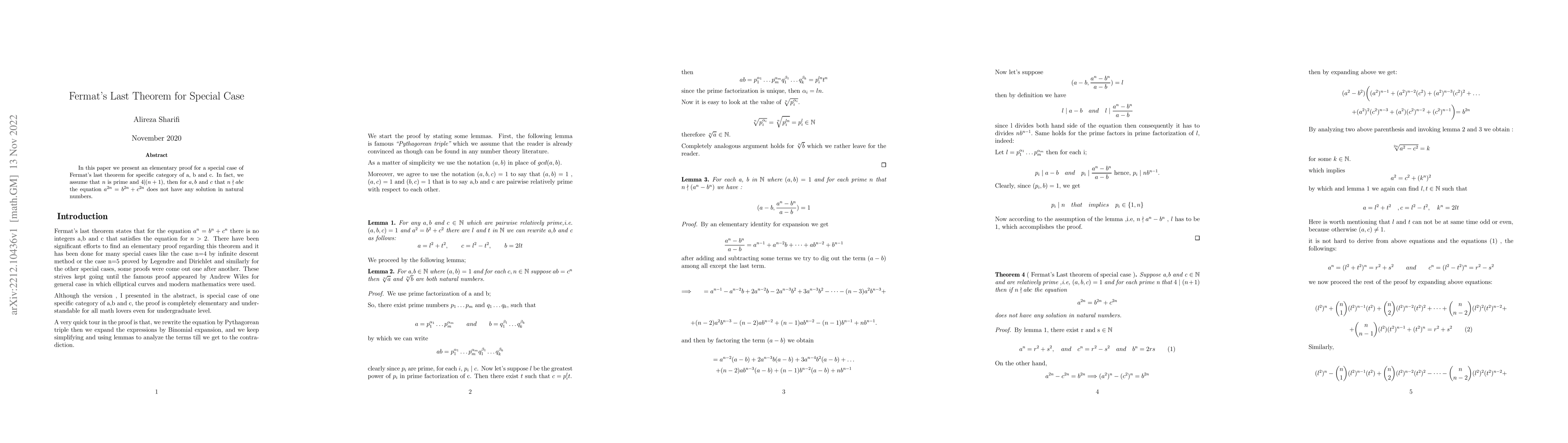 Thumbnail for Fermat's Last Theorem for Special Case