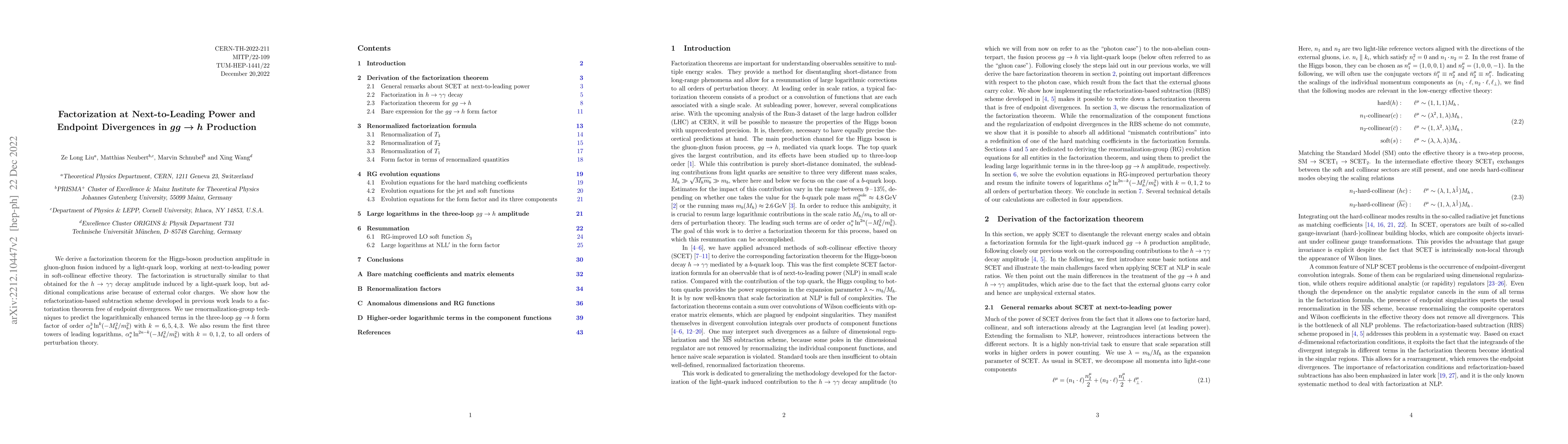 Thumbnail for Factorization at Next-to-Leading Power and Endpoint Divergences in
  $gg\to h$ Production