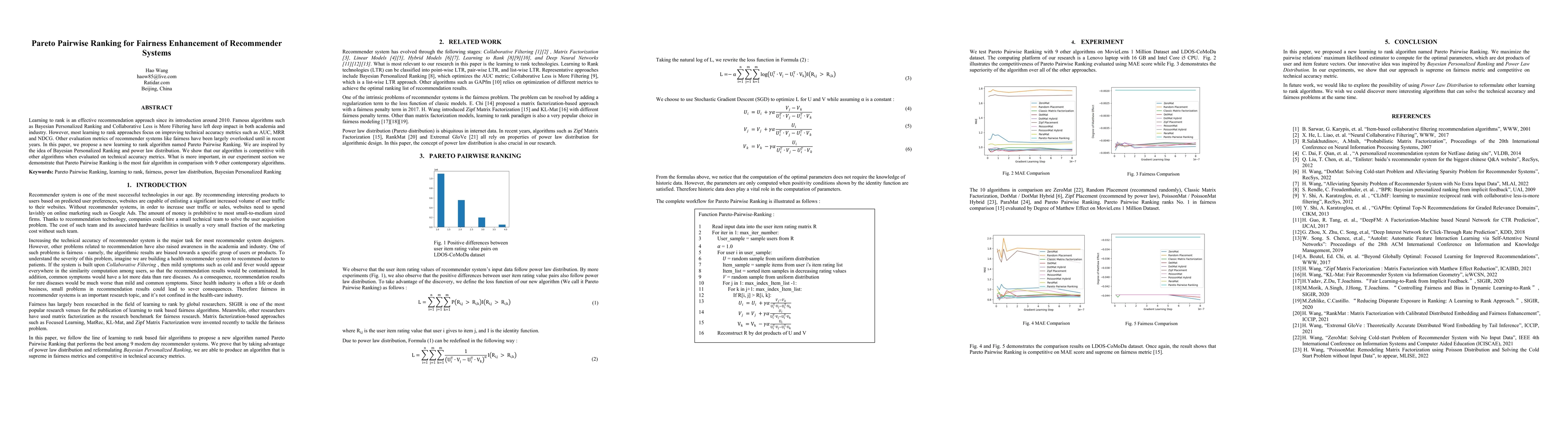Thumbnail for Pareto Pairwise Ranking for Fairness Enhancement of Recommender Systems