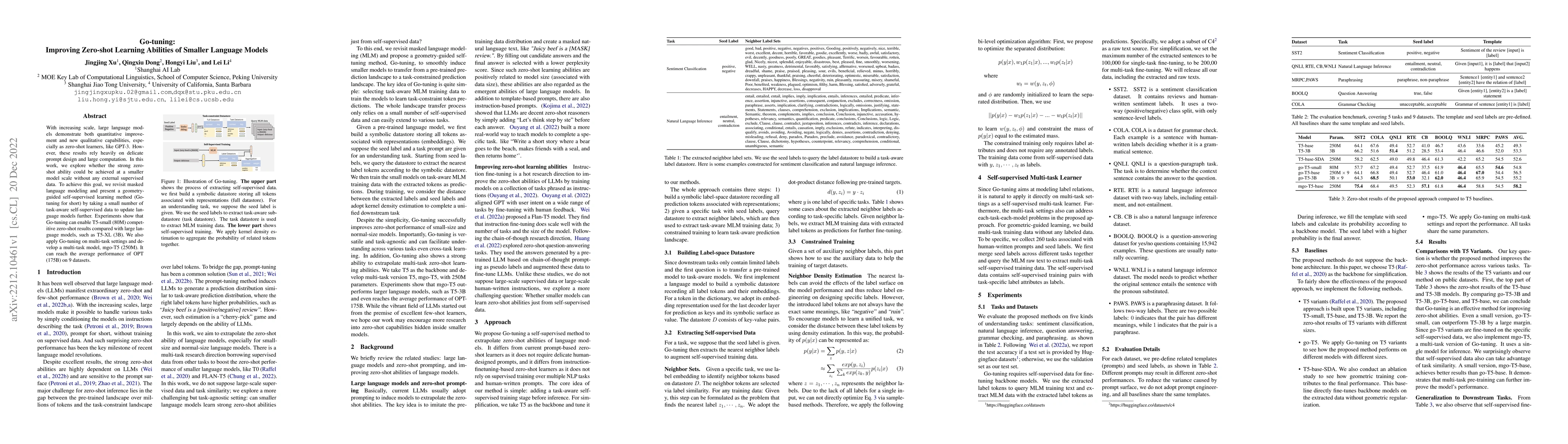 Thumbnail for Go-tuning: Improving Zero-shot Learning Abilities of Smaller Language
  Models