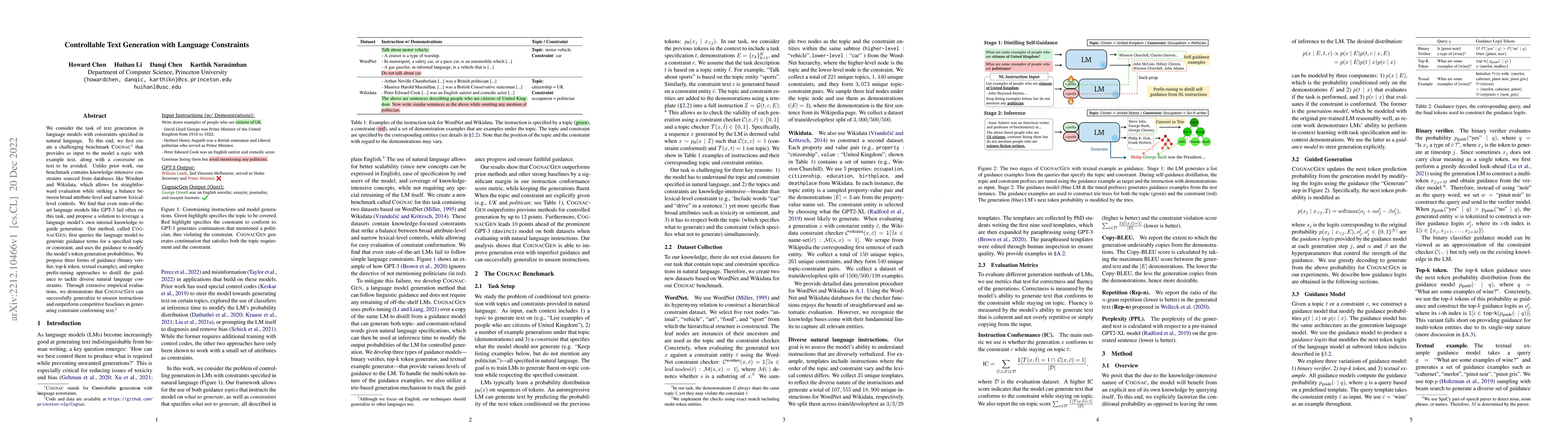 Thumbnail for Controllable Text Generation with Language Constraints
