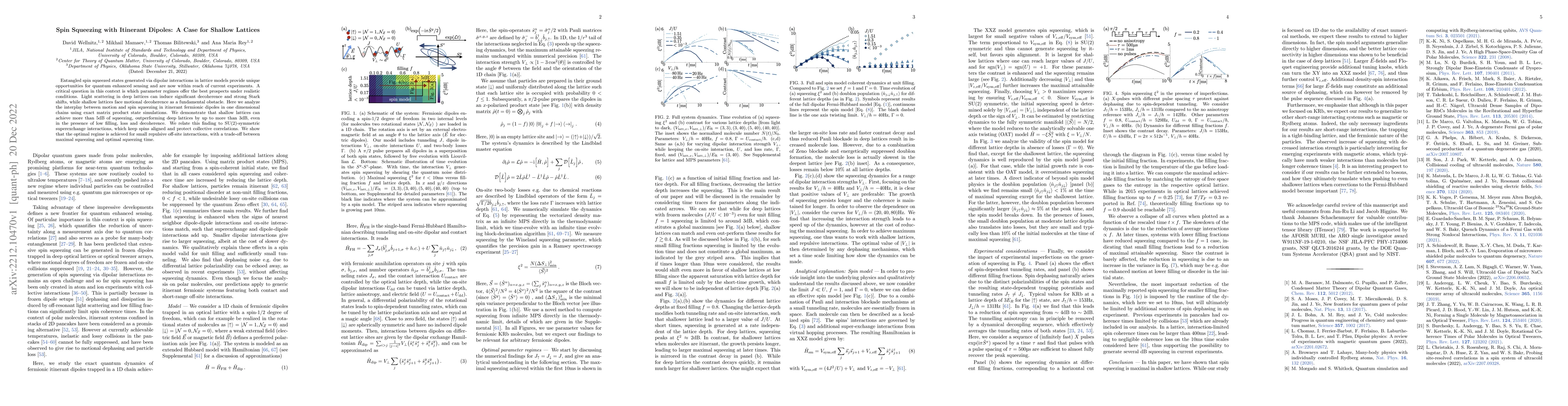 Thumbnail for Spin Squeezing with Itinerant Dipoles: A Case for Shallow Lattices