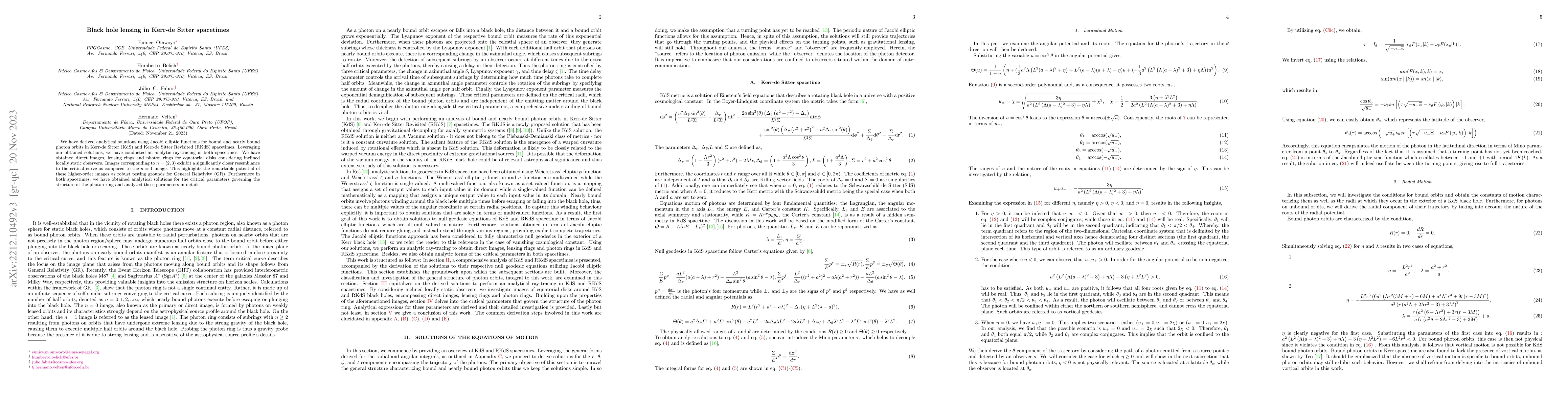 Thumbnail for Black hole lensing in Kerr-de Sitter spacetimes