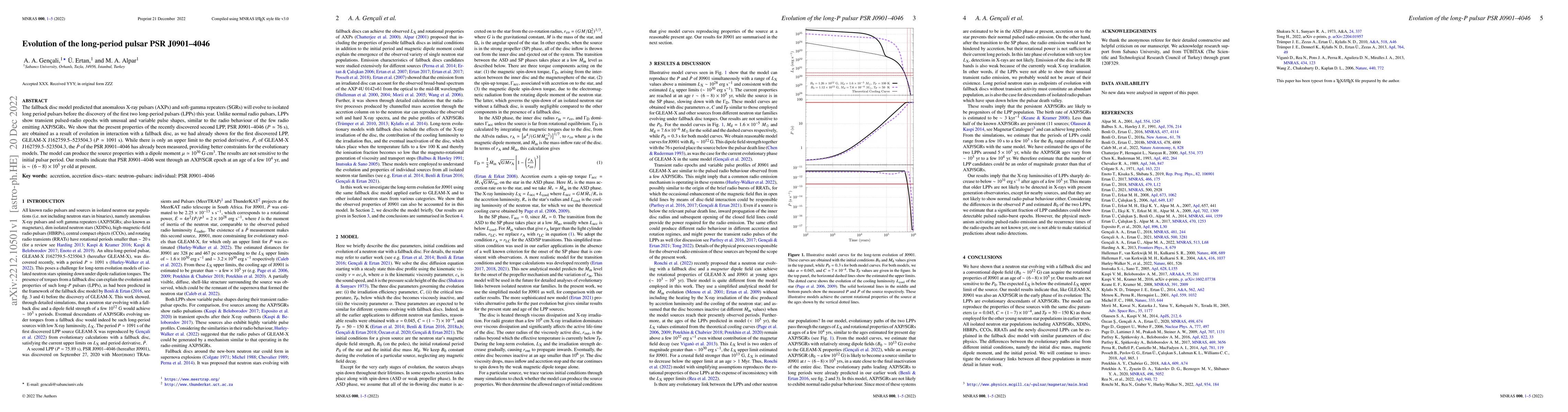 Thumbnail for Evolution of the long-period pulsar PSR J0901-4046
