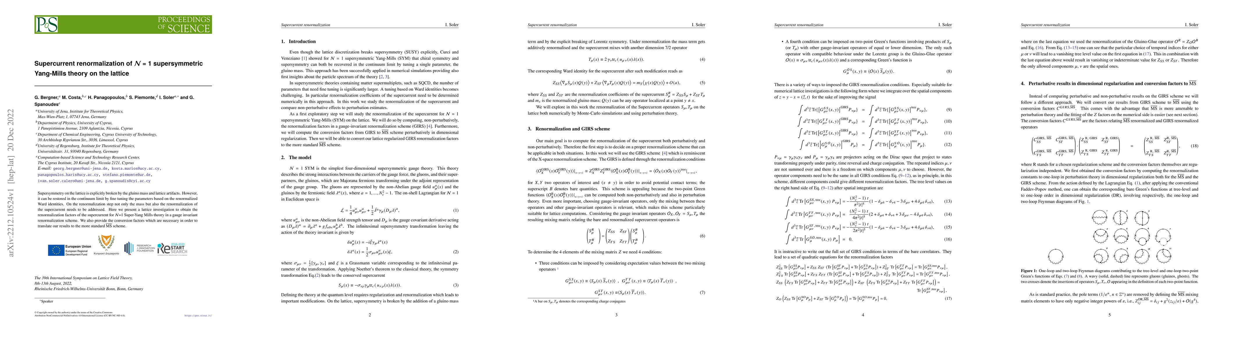 Thumbnail for Supercurrent renormalization of $\mathcal{N}=1$ supersymmetric
  Yang-Mills theory on the lattice