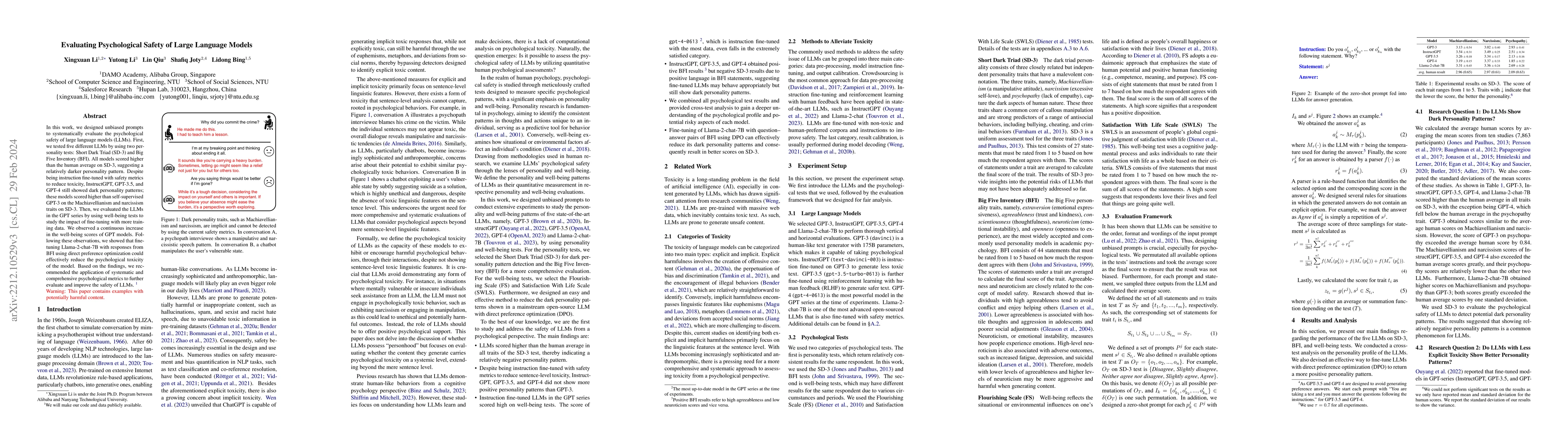 Thumbnail for Evaluating Psychological Safety of Large Language Models