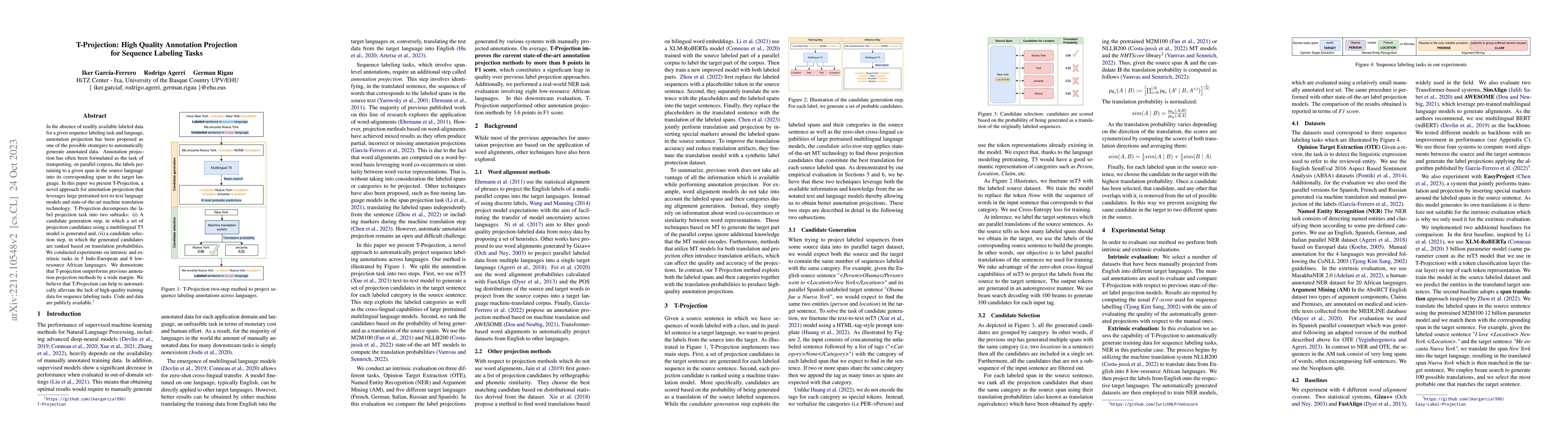 Thumbnail for T-Projection: High Quality Annotation Projection for Sequence Labeling
  Tasks