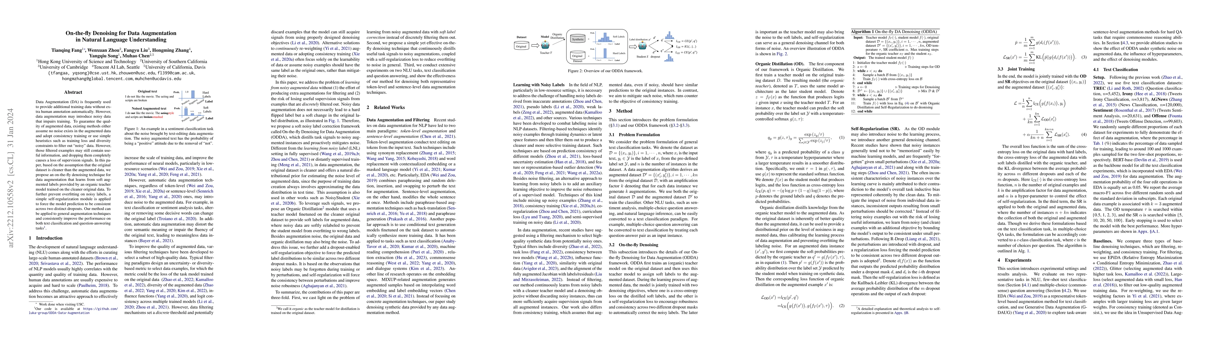 Thumbnail for On-the-fly Denoising for Data Augmentation in Natural Language
  Understanding