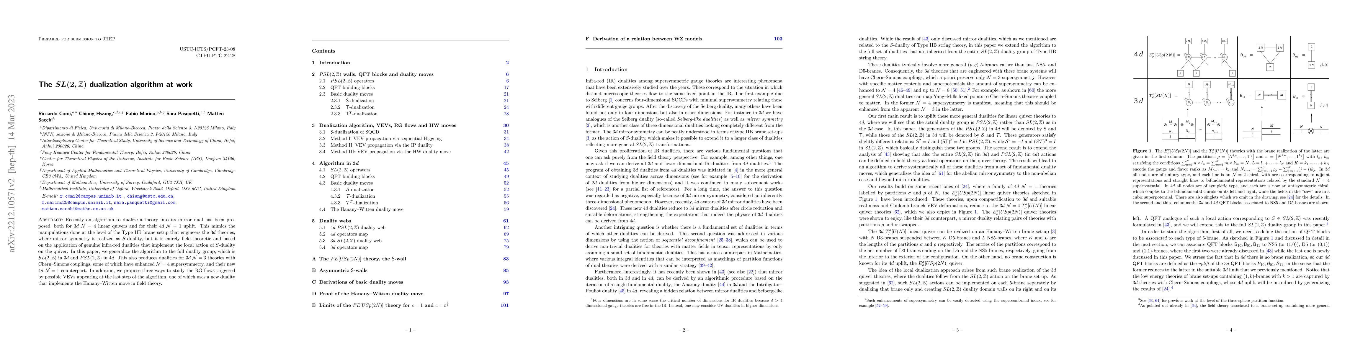 Thumbnail for The $SL(2,\mathbb{Z})$ dualization algorithm at work