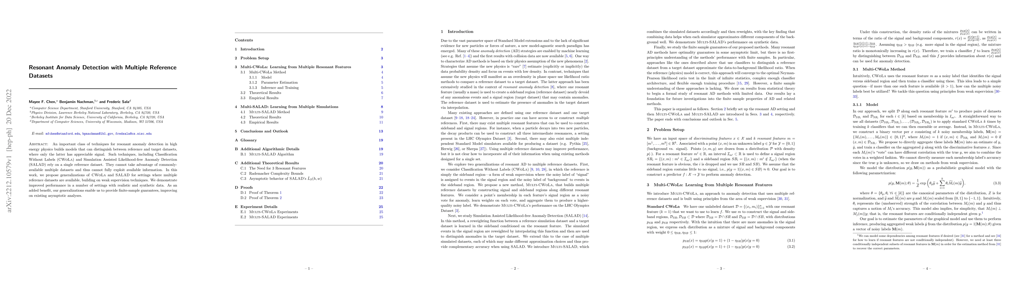 Thumbnail for Resonant Anomaly Detection with Multiple Reference Datasets