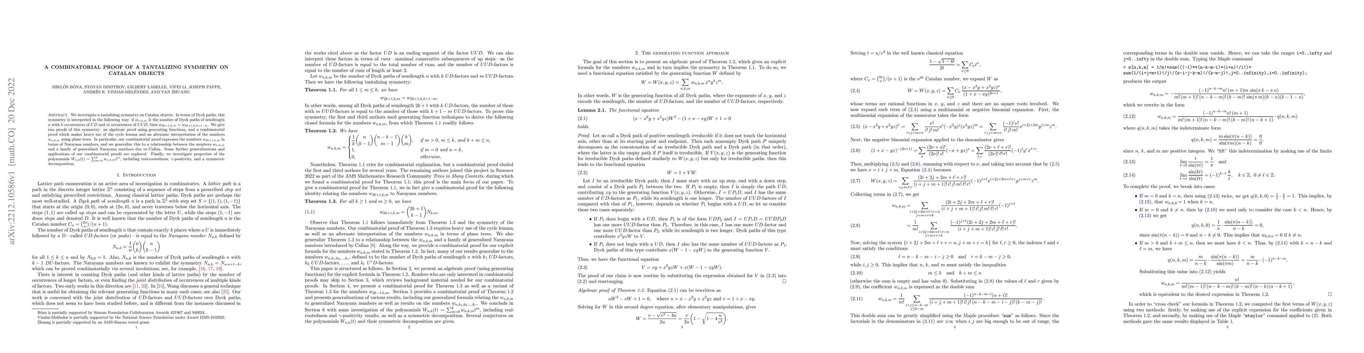 Thumbnail for A combinatorial proof of a tantalizing symmetry on Catalan objects