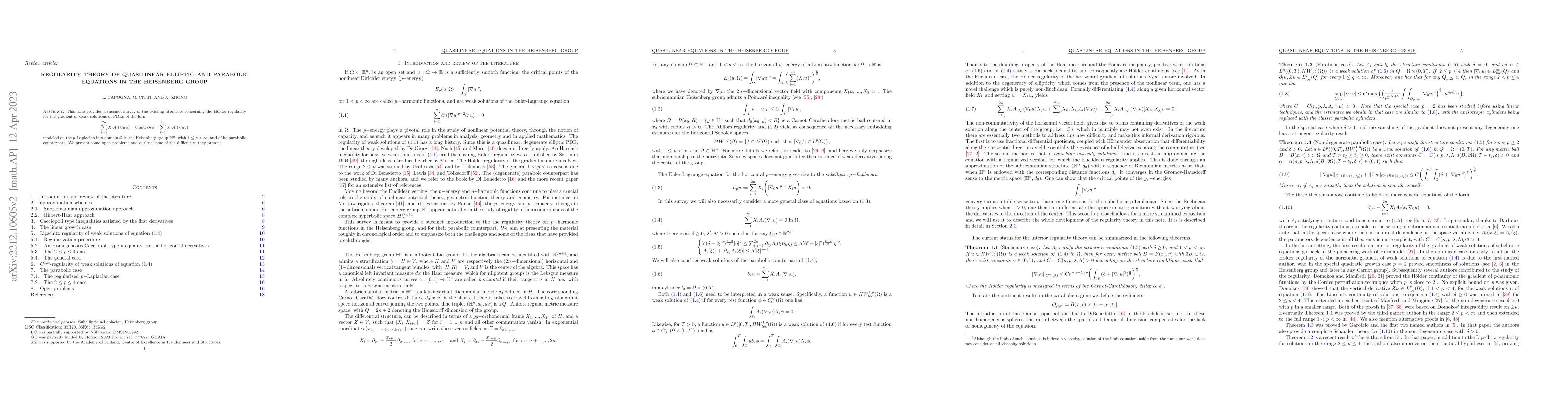 Thumbnail for Regularity theory of quasilinear elliptic and parabolic equations in the
  Heisenberg group