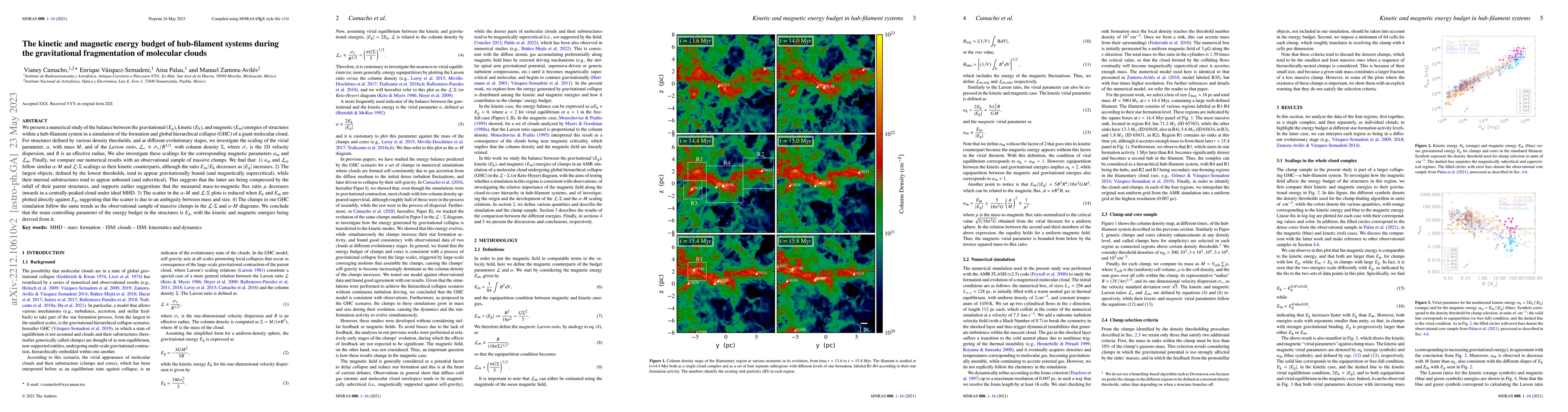 Thumbnail for The kinetic and magnetic energy budget of hub-filament systems during
  the gravitational fragmentation of molecular clouds