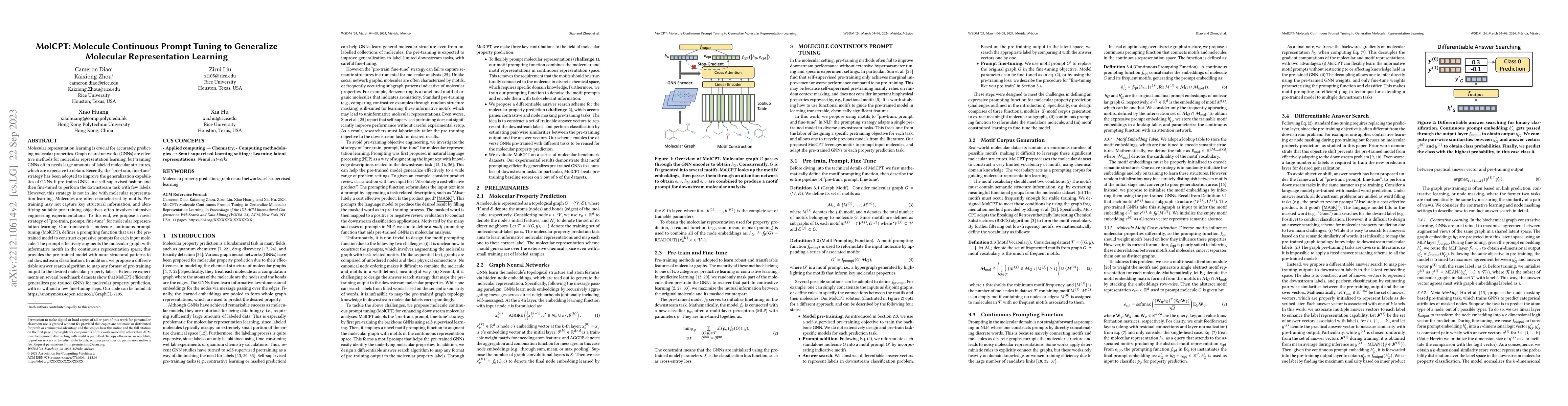 Thumbnail for MolCPT: Molecule Continuous Prompt Tuning to Generalize Molecular
  Representation Learning