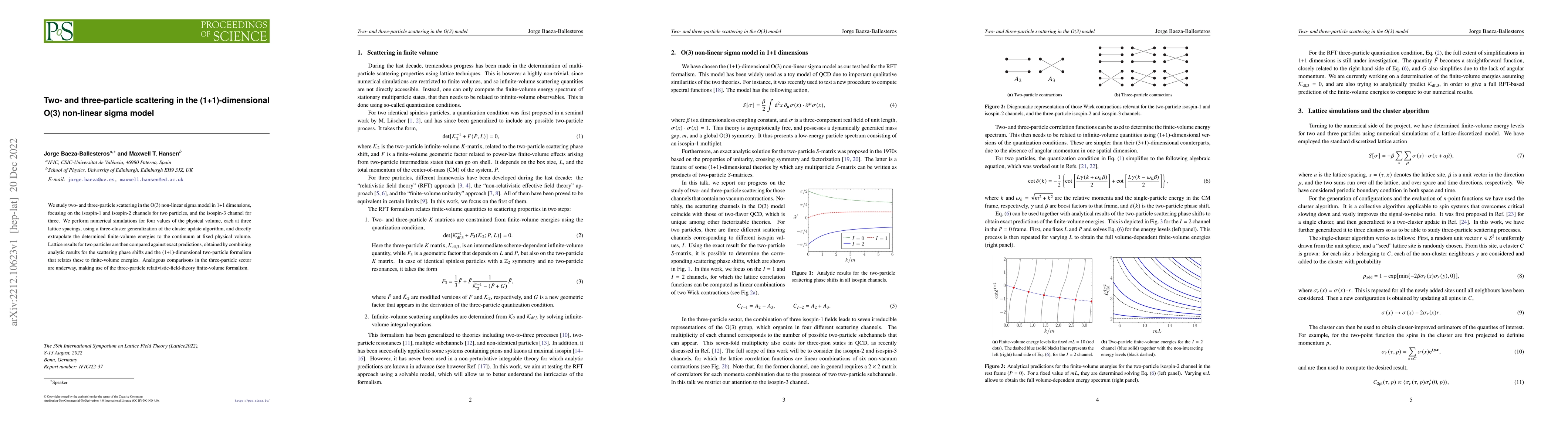Thumbnail for Two- and three-particle scattering in the (1+1)-dimensional O(3)
  non-linear sigma model