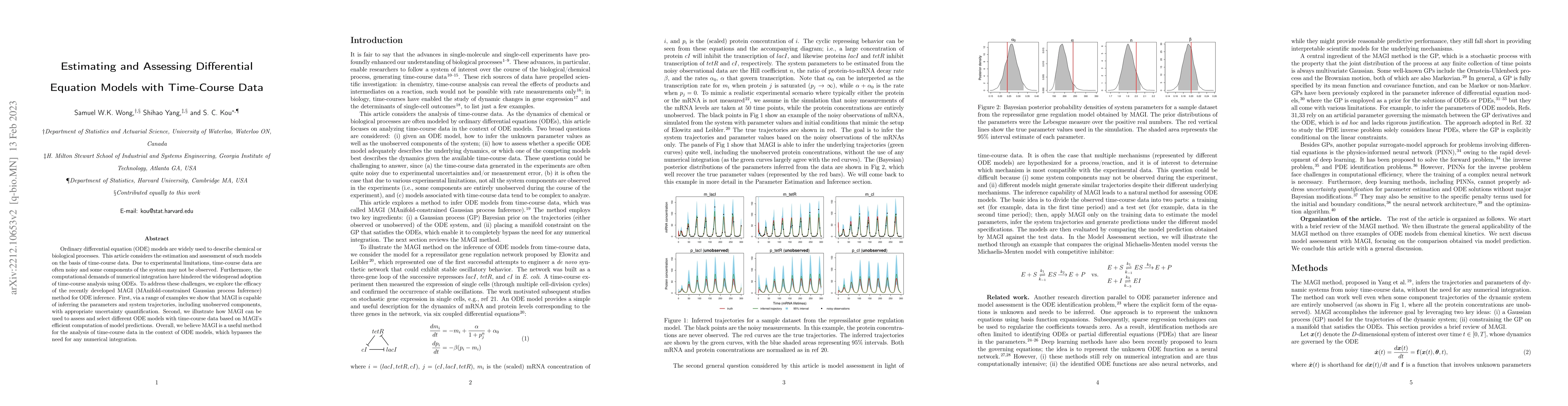 Thumbnail for Estimating and Assessing Differential Equation Models with Time-Course
  Data